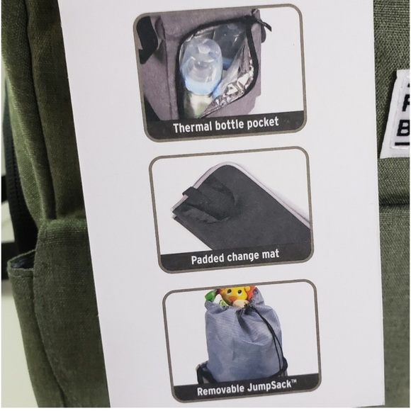 Fulton Co. Diaper Bag Backpack Removable Jumpsack & Changing Pad - Picture 6 of 6